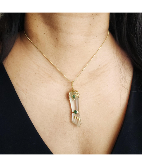 Vintage Rock Crystal Figa Pendant in 18k Yellow Gold Vintage Rock Crystal Figa Pendant in 18k Yellow Gold