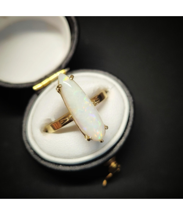 Australian Opal Ring in 10K Yellow Gold