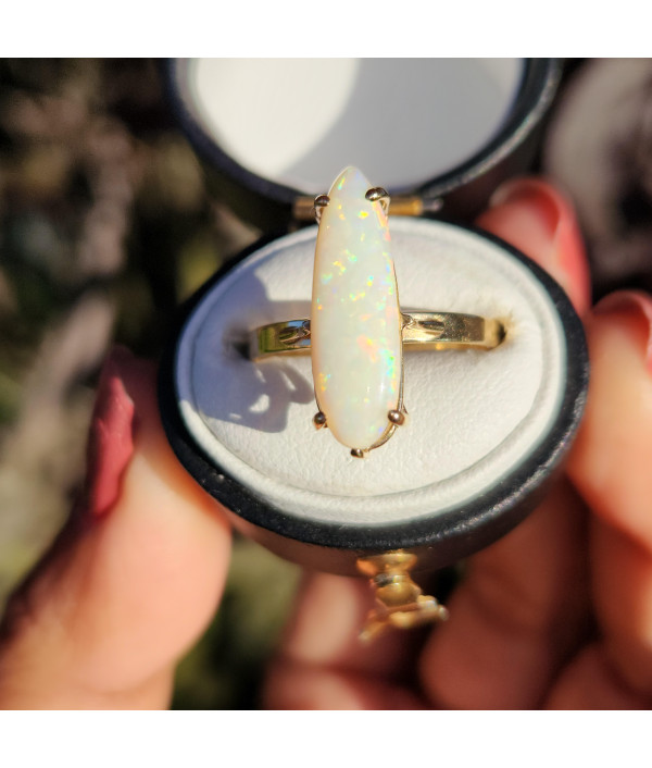 Australian Opal Ring in 10K Yellow Gold Australian Opal Ring in 10K Yellow Gold