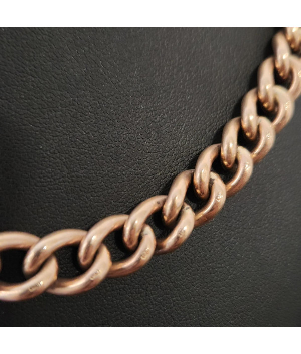 Antique Albert Chain with Graduated Links in 9k Rose Gold Antique Albert Chain with Graduated Links in 9k Rose Gold