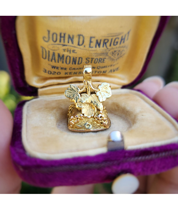 Antique 18ct Gold Fob with Engraved Citrine Monogram Seal Antique 18ct Gold Fob with Engraved Citrine Monogram Seal