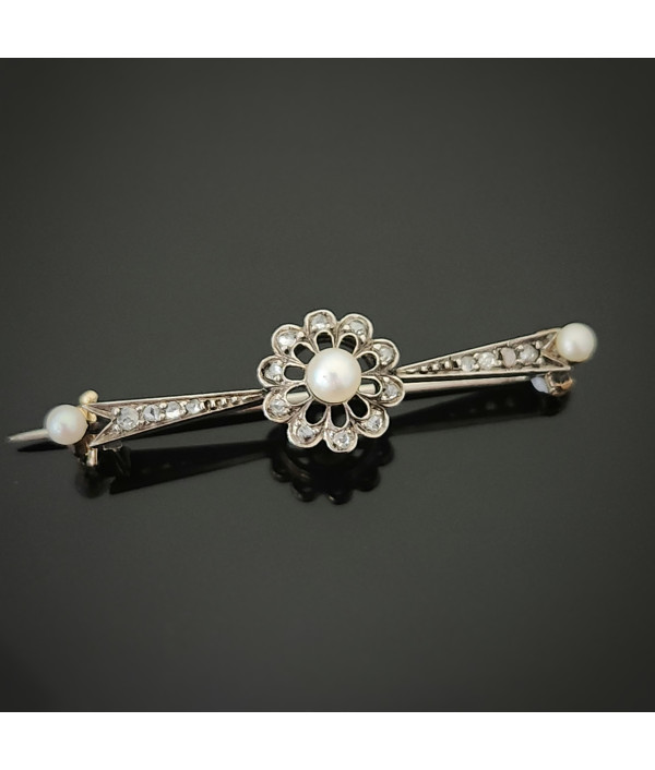 Belle Époque Pearl & Rose-Cut Diamo...