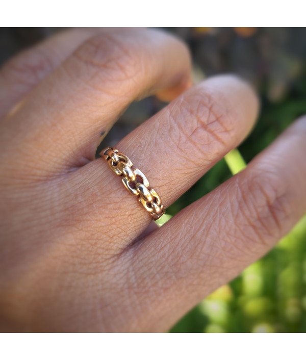 Chain Link Stacker Ring in 9K Yellow Gold Chain Link Stacker Ring in 9K Yellow Gold