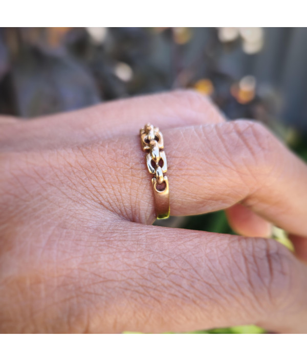 Chain Link Stacker Ring in 9K Yellow Gold Chain Link Stacker Ring in 9K Yellow Gold