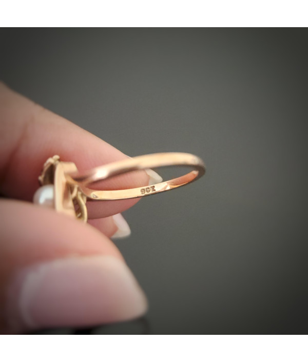 Pearl Cluster Ring In 9k Yellow Gold Pearl Cluster Ring In 9k Yellow Gold