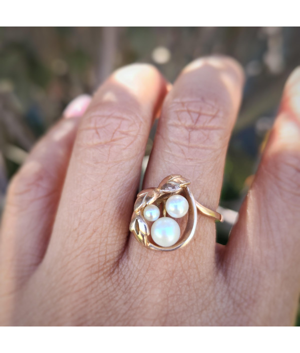 Pearl Cluster Ring In 9k Yellow Gold Pearl Cluster Ring In 9k Yellow Gold