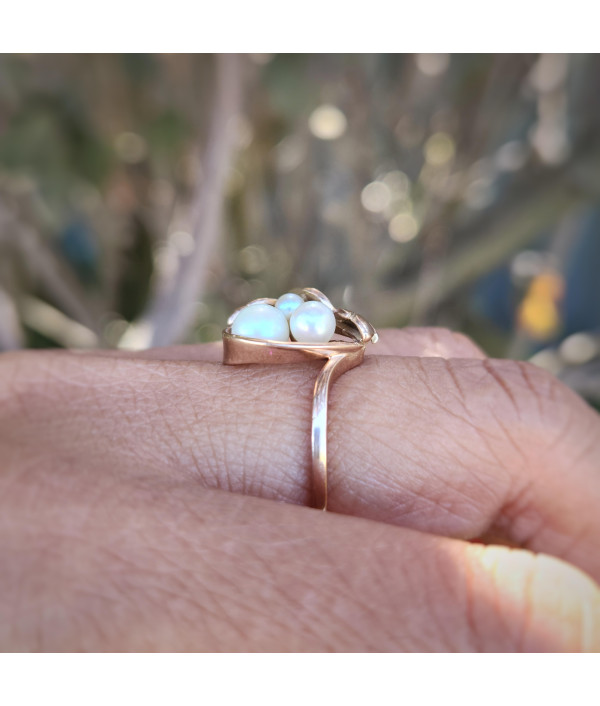Pearl Cluster Ring In 9k Yellow Gold Pearl Cluster Ring In 9k Yellow Gold