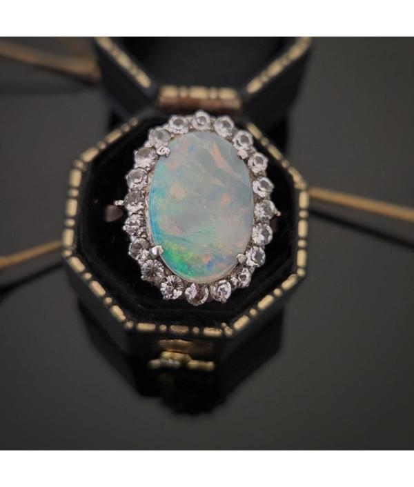 Antique Australian Solid Opal and White ...