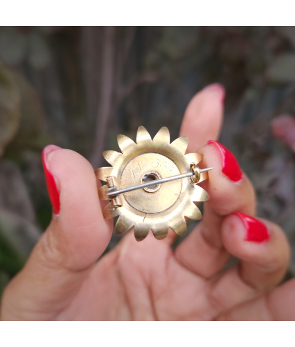 Edwardian Coral and Pearl Flower Brooch in 18K Gold Edwardian Coral and Pearl Flower Brooch in 18K Gold