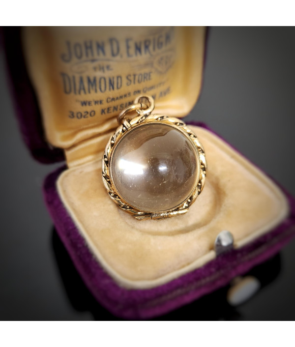 Antique Pool of Light Pendant in Rock Crystal and Rolled Gold Antique Pool of Light Pendant in Rock Crystal and Rolled Gold