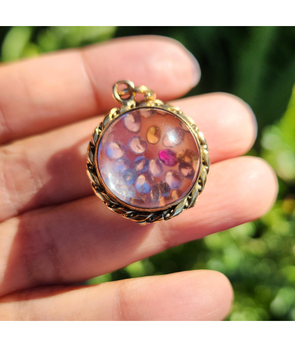Antique Pool of Light Pendant in Rock Crystal and Rolled Gold Antique Pool of Light Pendant in Rock Crystal and Rolled Gold