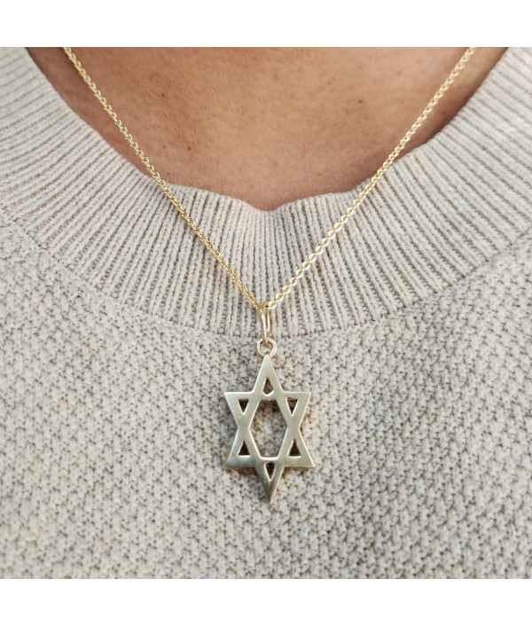 9ct Gold Star of David Pendant – London Hallmarked 1994 9ct Gold Star of David Pendant – London Hallmarked 1994