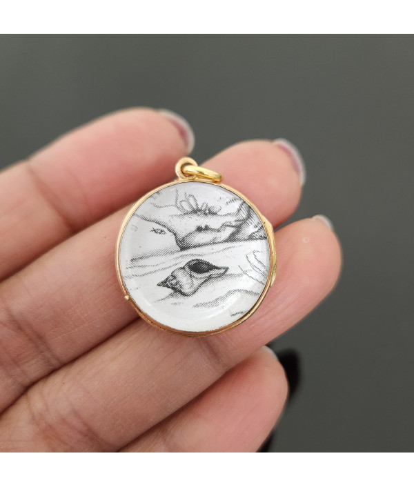 Edwardian Bevelled Rock Crystal Photo Locket in 14k Gold
