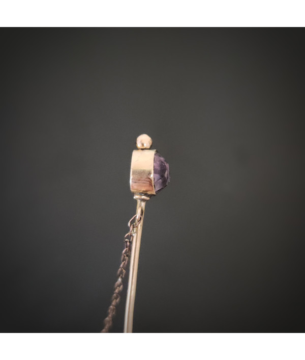 Antique Old-Cut Amethyst Stickpin in 9ct Rose Gold Antique Old-Cut Amethyst Stickpin in 9ct Rose Gold