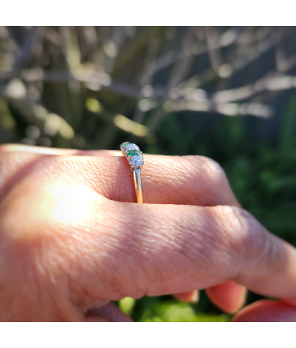 Antique Emerald and Old Mine Cut Diamond Bridge Ring Antique Emerald and Old Mine Cut Diamond Bridge Ring