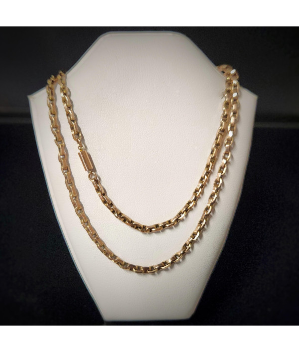 Antique 9ct Rose Gold Cable Link Chain