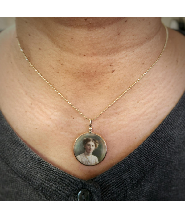 Victorian Hand-Painted Portrait Pendant - 9ct Gold, Birmingham 1850