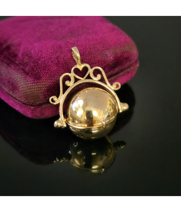 Vintage 9ct Gold Spherical Swivel Photo ...