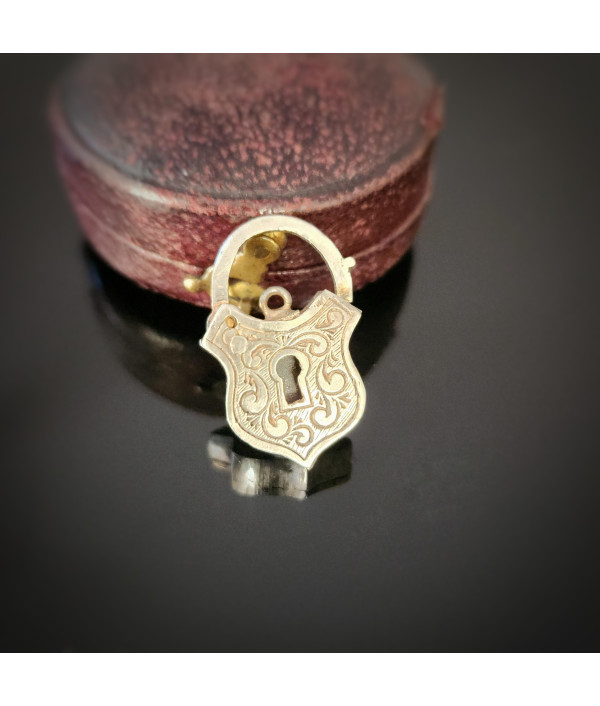 Sterling Silver Engraved Padlock Charm P...