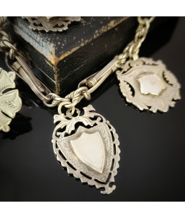 Victorian Sterling Silver Medallion Bracelet Victorian Sterling Silver Medallion Bracelet