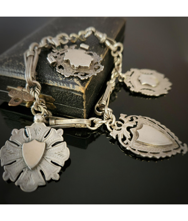 Victorian Sterling Silver Medallion Bracelet Victorian Sterling Silver Medallion Bracelet
