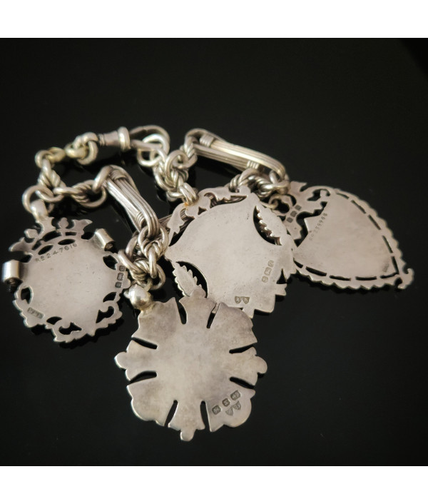 Victorian Sterling Silver Medallion Bracelet Victorian Sterling Silver Medallion Bracelet