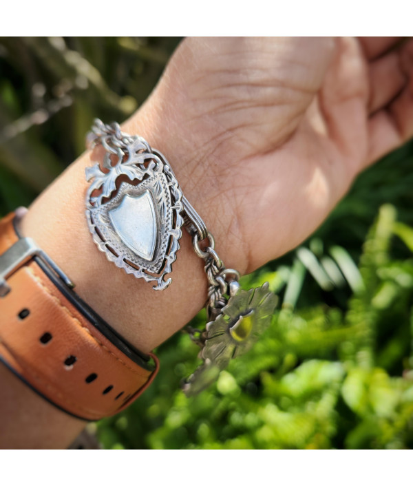 Victorian Sterling Silver Medallion Bracelet Victorian Sterling Silver Medallion Bracelet
