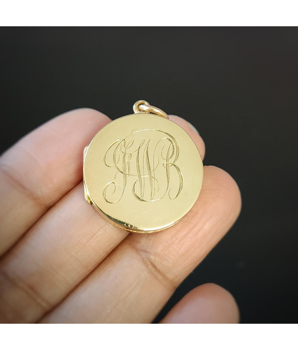 Edwardian 9ct Gold Round Photo Locket – Birmingham 1908 Edwardian 9ct Gold Round Photo Locket – Birmingham 1908