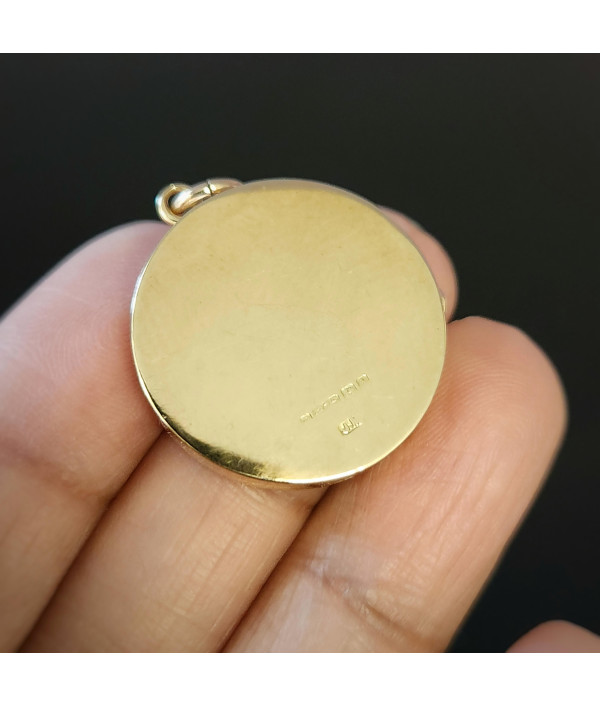 Edwardian 9ct Gold Round Photo Locket – Birmingham 1908 Edwardian 9ct Gold Round Photo Locket – Birmingham 1908