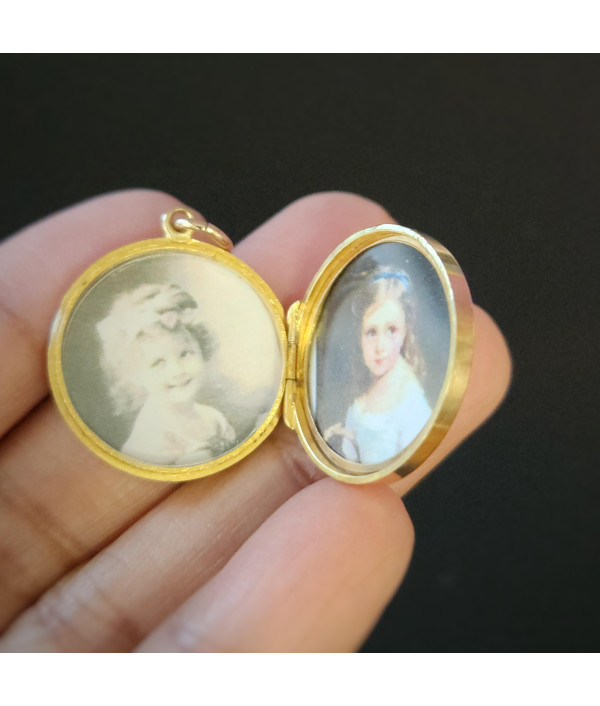 Edwardian 9ct Gold Round Photo Locket – Birmingham 1908 Edwardian 9ct Gold Round Photo Locket – Birmingham 1908