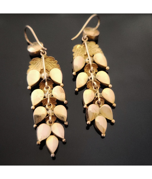 Georgian-Style Grape Vine Garnet Earrings in 9ct Gold Georgian-Style Grape Vine Garnet Earrings in 9ct Gold