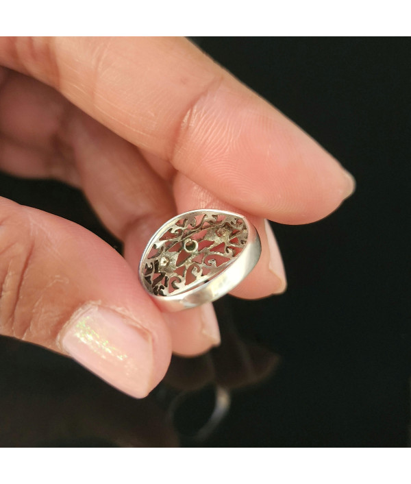 Vintage Three Stone Diamond Ring in Britannia Silver 