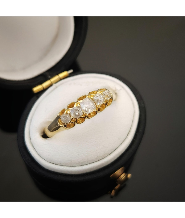 Victorian Five Stone OMC Diamond Ring in...