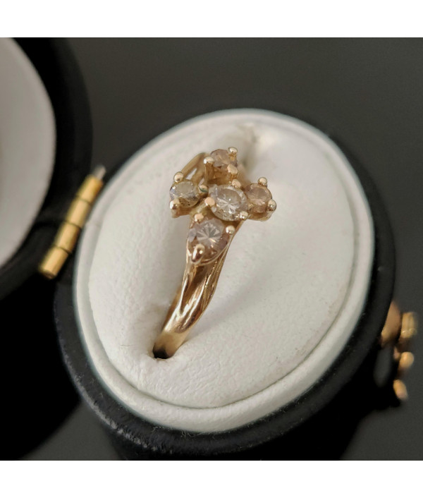 Champagne Diamond Ring in 9K Yellow Gold Champagne Diamond Ring in 9K Yellow Gold