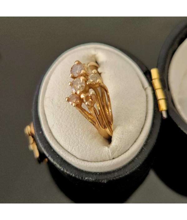 Champagne Diamond Ring in 9K Yellow Gold Champagne Diamond Ring in 9K Yellow Gold
