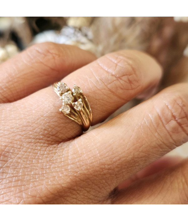 Champagne Diamond Ring in 9K Yellow Gold Champagne Diamond Ring in 9K Yellow Gold