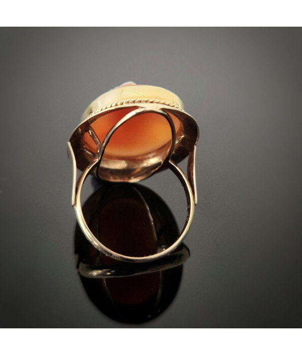 Vintage Large Statement Shell Cameo Ring in 14K Yellow Gold Vintage Large Statement Shell Cameo Ring in 14K Yellow Gold