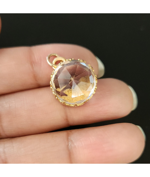 Vintage Rock Crystal Pendant Charm in 9ct Gold Vintage Rock Crystal Pendant Charm in 9ct Gold