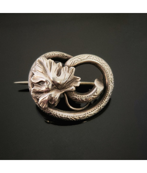 Victorian Silver Knot with Oak Leaf Brooch Victorian Silver Knot with Oak Leaf Brooch