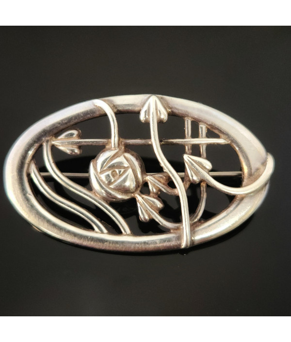 CJL Sterling Silver Art Nouveau Style Brooch CJL Sterling Silver Art Nouveau Style Brooch