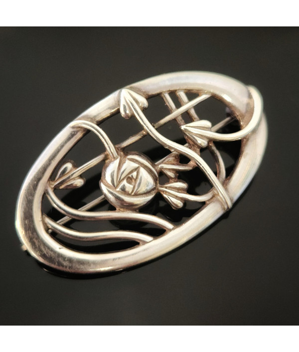 CJL Sterling Silver Art Nouveau Style Brooch CJL Sterling Silver Art Nouveau Style Brooch