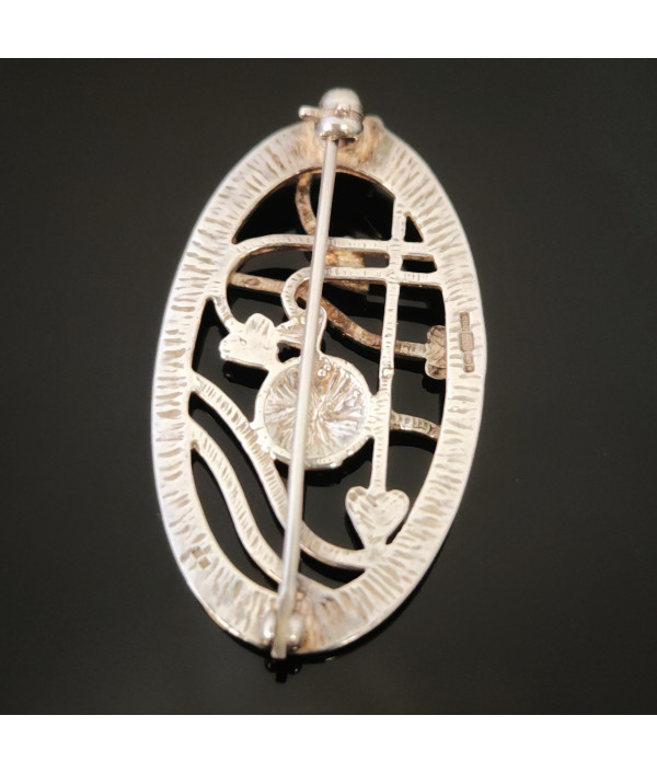 CJL Sterling Silver Art Nouveau Style Brooch CJL Sterling Silver Art Nouveau Style Brooch