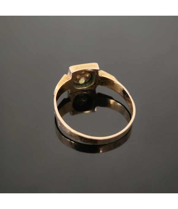 Antique Victorian Black Enamel & Seed Pearls Mourning Ring in 15ct Gold - Birmingham 1876 Antique Victorian Black Enamel & Seed Pearls Mourning Ring in 15ct Gold - Birmingham 1876