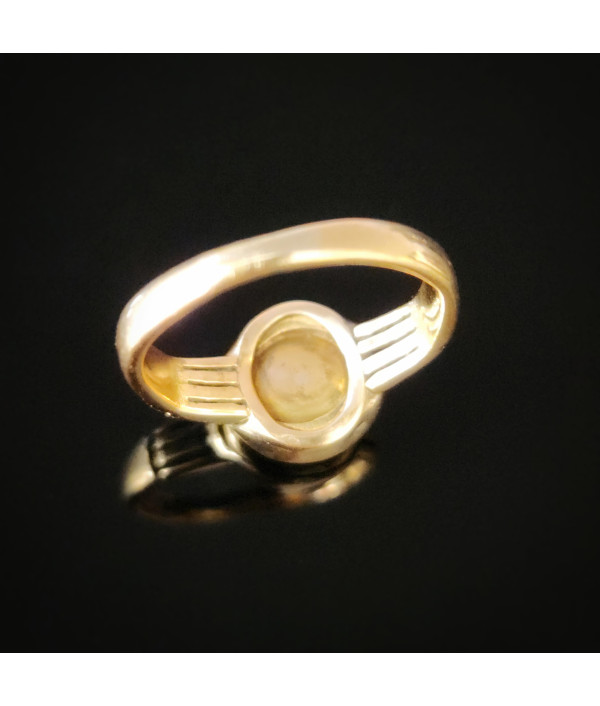 Georgian Stuart Crystal Mourning Ring with Later 18k Gold Band Georgian Stuart Crystal Mourning Ring with Later 18k Gold Band