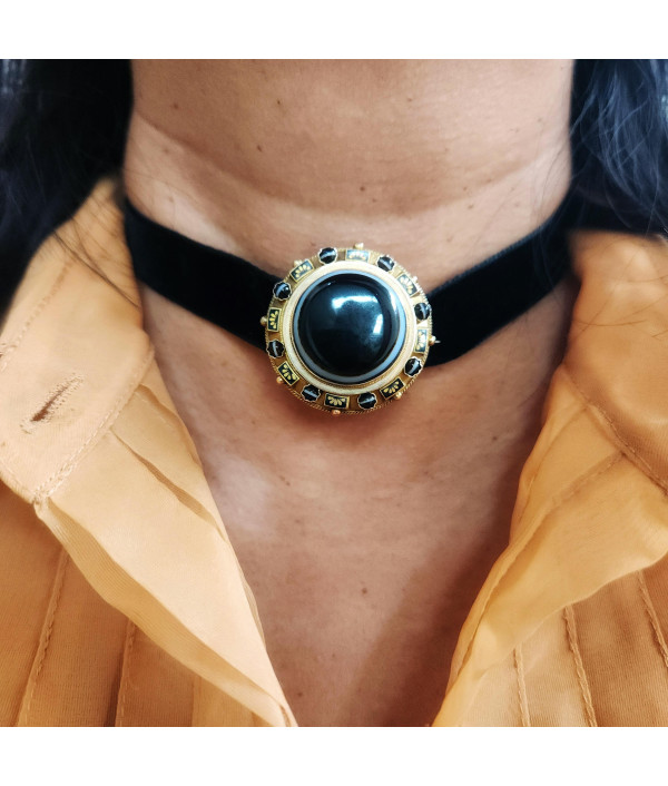 Victorian Banded Agate Target Brooch in 15k Gold Victorian Banded Agate Target Brooch in 15k Gold