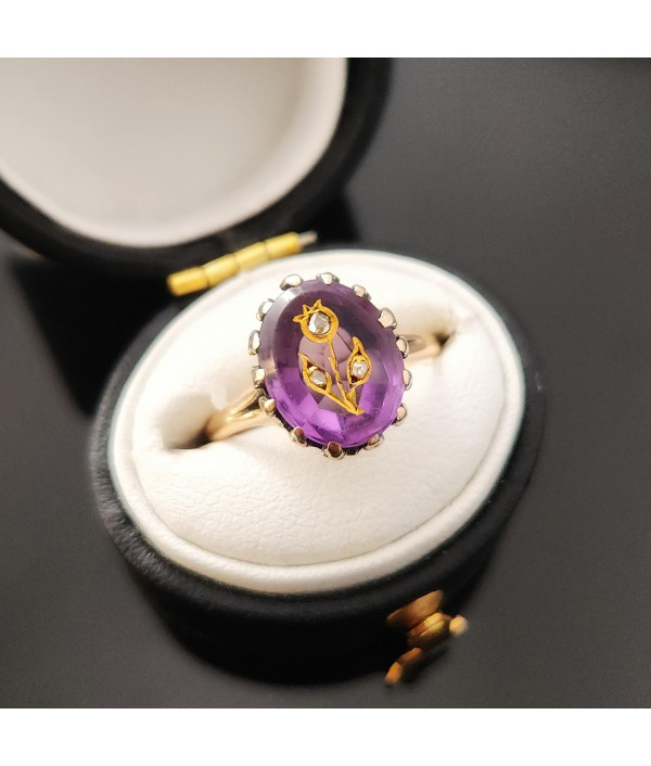 Victorian Rose of Sharon Amethyst And Ro...