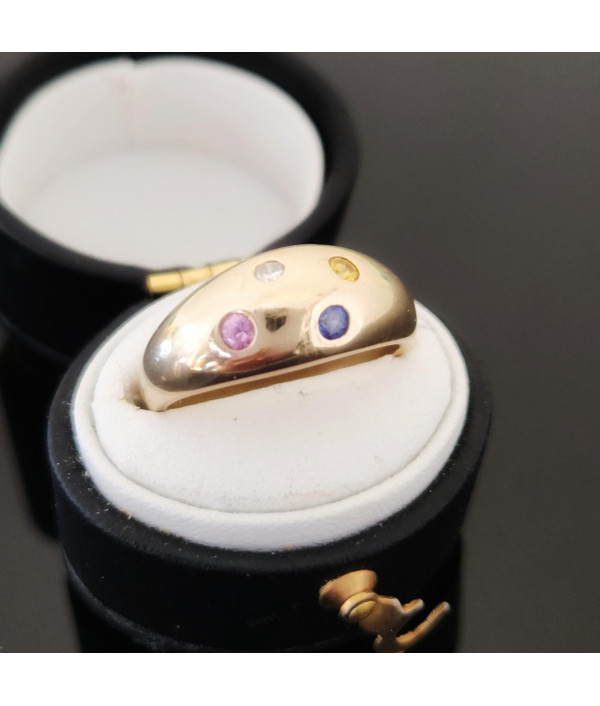 Vintage 9ct Yellow Gold Domed Bombé Rin...
