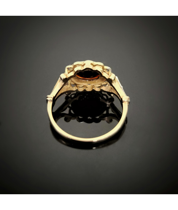 Vintage 9ct Gold Garnet And Diamond Ring – Birmingham 1987