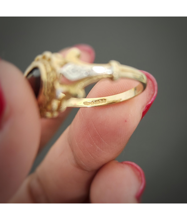 Vintage 9ct Gold Garnet And Diamond Ring – Birmingham 1987