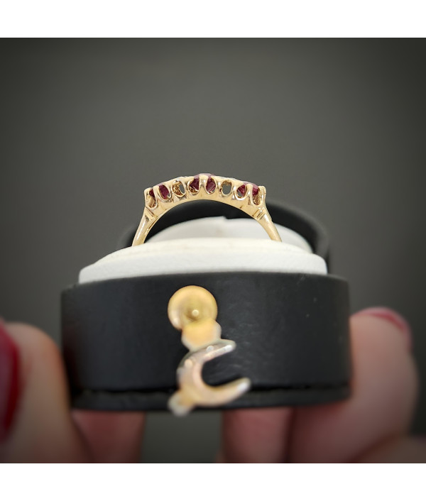 9ct Gold Ruby and Diamond Three-Stone Ring 9ct Gold Ruby and Diamond Three-Stone Ring